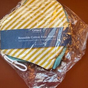 Grove Collaborative: Yellow and Blue Reusable Cotton Face Masks